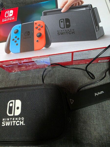 Nintendo Switch ネオンブルーレッド 本体 バッテリー強化版 スイッチ キャリングケース カード切替器 おまけ付き