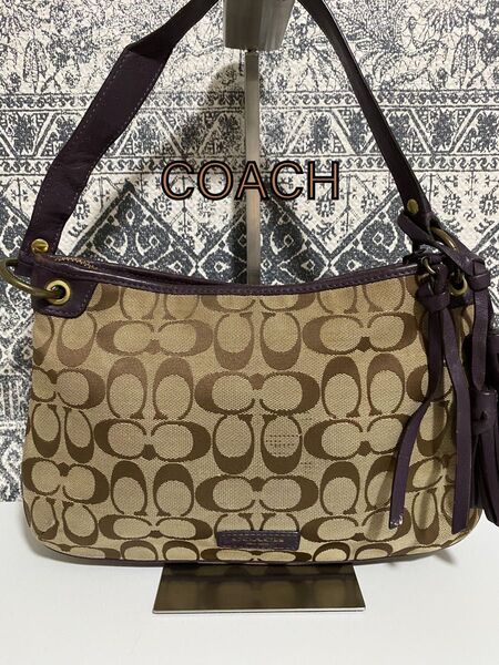 【良品】COACH コーチ レガシー シグネチャー 2WAY ショルダーバッグ
