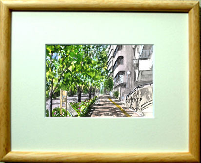 No. 7316 Green Harima Hill / Chihiro Tanaka (Four Seasons Watercolor) / Comes with a gift, Painting, watercolor, Nature, Landscape painting