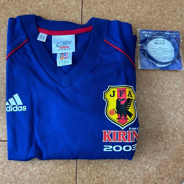 値下げ可 サッカー日本代表 ユニフォーム adidas KIRIN 非売品 2003年 Lサイズ