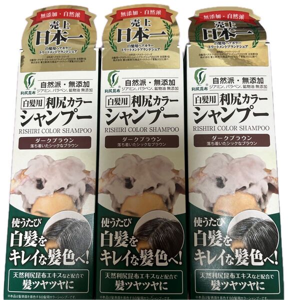 利尻カラーシャンプー ダークブラウン 3個セット【日限定価格】