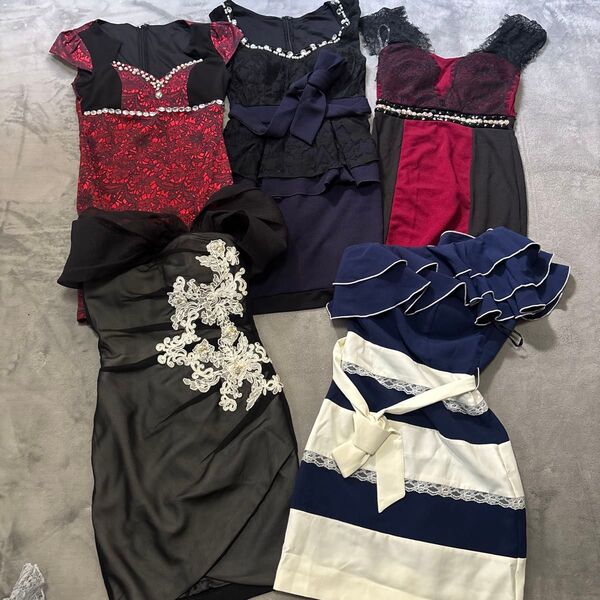 ナイトドレス キャバドレス タイトミニドレス 5点セット S sizeまとめ売り 【Andy. dazzy store等】