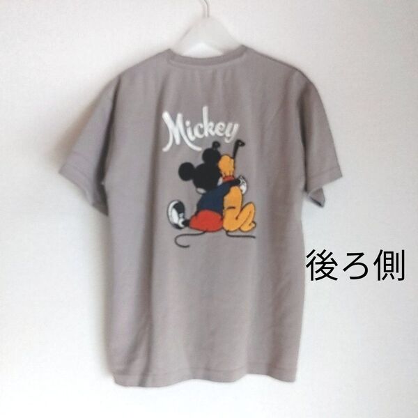 ミッキーマウス バッグ刺繍 Tシャツ【未使用】メンズ L