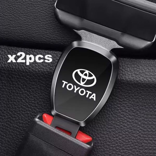 2個 TOYOTAトヨタ シートベルト エクステンダー バックル ミラー仕上げ ワンプッシュボタン ガンブラック GR TRD s