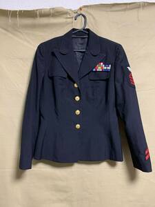 アメリカ軍　アメリカ海軍　女性用　ブルージャケット　CPO ジャケット　リボン・階級章付き　実物　放出品