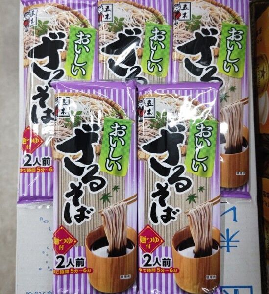 五木食品 おいしいざるそば 麺類 麺つゆ付 2人前 180g × 5袋 セット まとめ売り ②