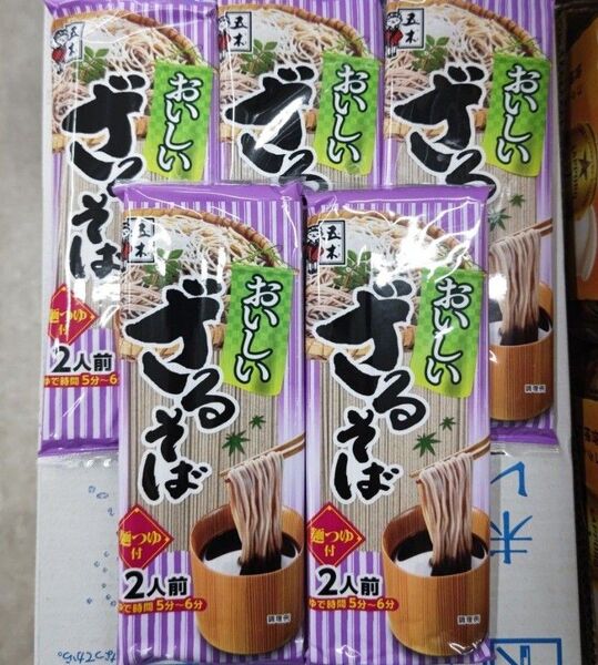 五木食品 おいしいざるそば 麺類 麺つゆ付 2人前 180g × 5袋 セット まとめ売り ①