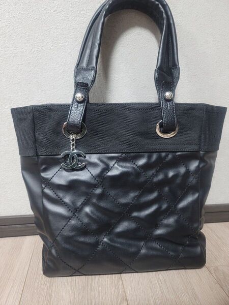 CHANEL シャネル ニュートラベルライン トートバッグMM ブラック 黒