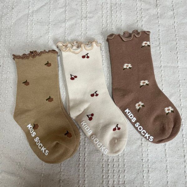 靴下 ソックス キッズ かわいい 女の子靴下 ナチュラル 新品 12-14