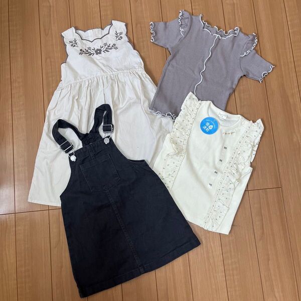 女の子 トップス ワンピース 子供服 まとめ売り 95 テータテート サロペット 新品 中古 Tシャツ 半袖