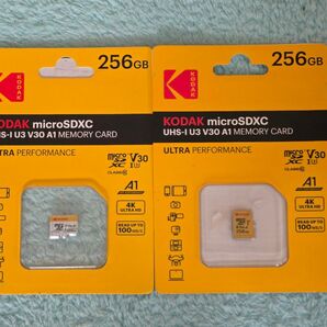 KODAK 256GB 2枚セット microSDカード UHS-I U3 100MB/s ③