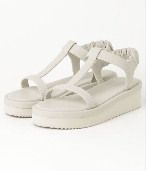 36 Tストラップ プラットフォーム サンダル ライトグレー BEAUTY& YOUTH UNITED ARROWS