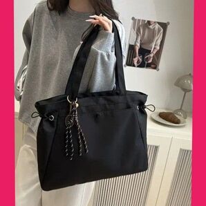 トートバッグ ブラック新品未使用お出かけ旅行マザーズバッグ大容量ドローストリング