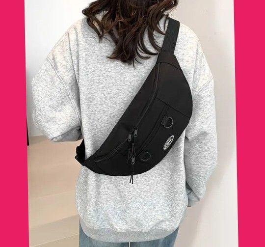 ウエストポーチ ボディバッグ ブラックお出かけ旅行お買い物 新品未使用 レディースメンズ