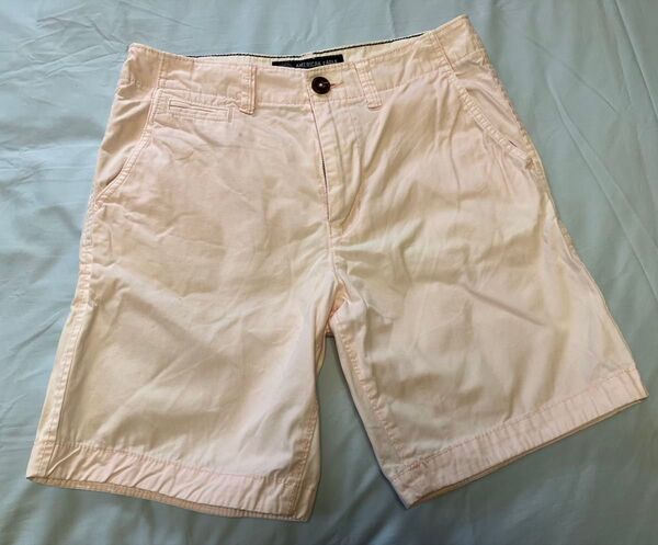 American Eagle アメリカンイーグルの薄いピンク コットン100%ショートパンツ USED
