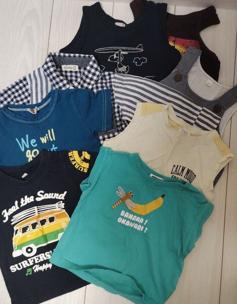 中古 子ども服 男の子 8枚 セット 90サイズ 100サイズ 長袖シャツ Tシャツ ノースリーブ 夏服 スヌーピー zara