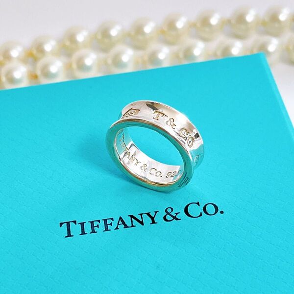 美品【8号】Tiffany ティファニー ナローリング 指輪 1837