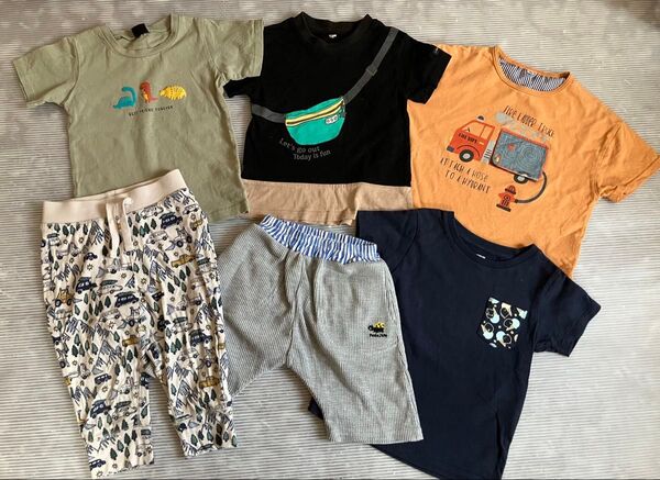 半袖 Tシャツ ハーフパンツ 6枚セット 子供服 まとめ売り 男の子 90〜100サイズ