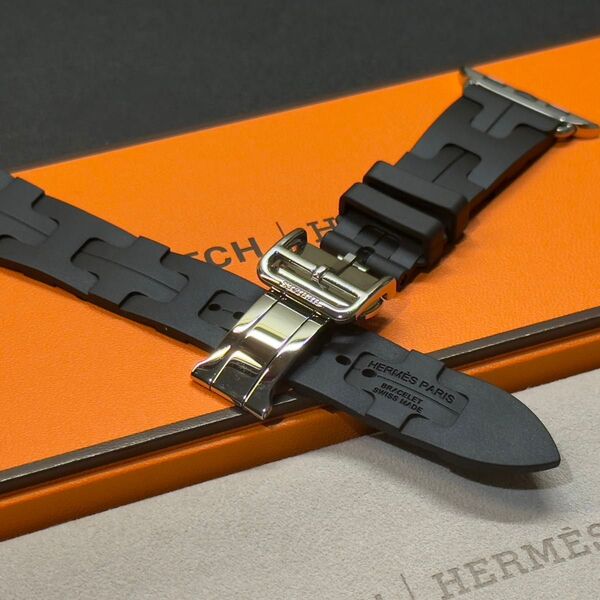 ☆即決 美品 キリム Apple Watch Hermes 42mm 40mm 41mm ブラック 黒 エルメス 990