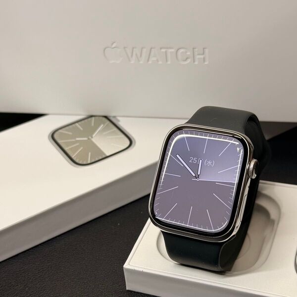 ☆美品 バッテリー100% silverステンレス Apple Watch series9 45m 127
