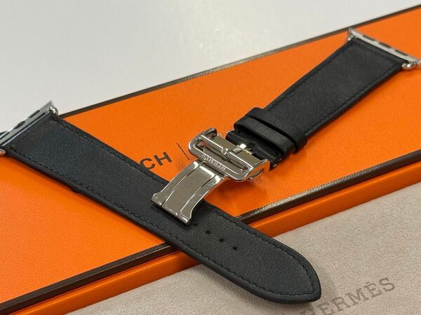 ☆美品 Apple Watch HERMES 46mm 45mm 黒 ディプロイアントバックル Dバックル ブラック 994