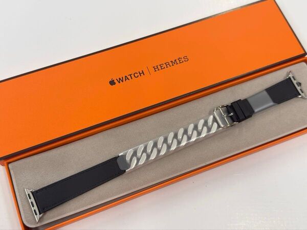 ☆希少 未使用 Apple Watch HERMES 黒 ドゥブルトゥール グルメットメタル 42mm 41mm 021