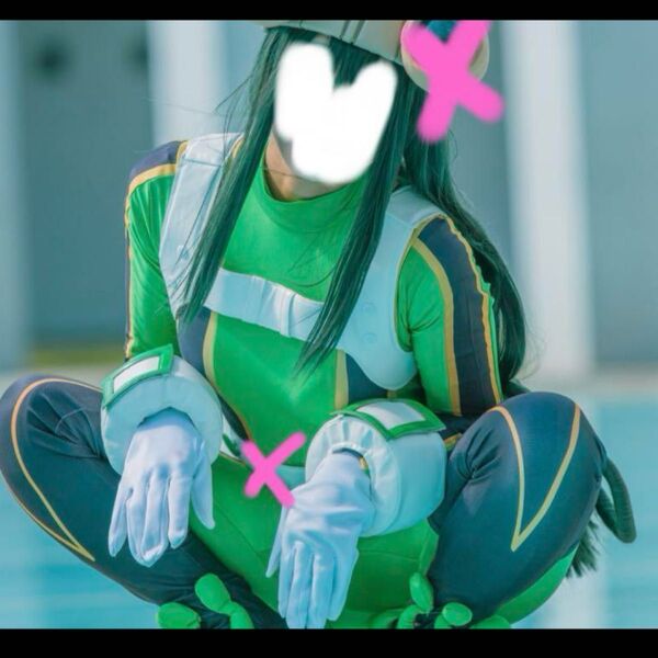ヒロアカ 蛙吹梅雨 コスプレ ヒロス ヒーロースーツ ウィッグ