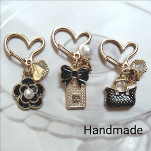 ハンドメイド ミニキーホルダー チャーム 3個セット