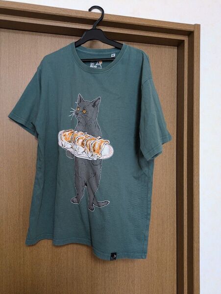 М0701 ゴースローキャラバン go slow caravan 猫 黒猫 餃子 サイズ4 グリーン Lサイズ