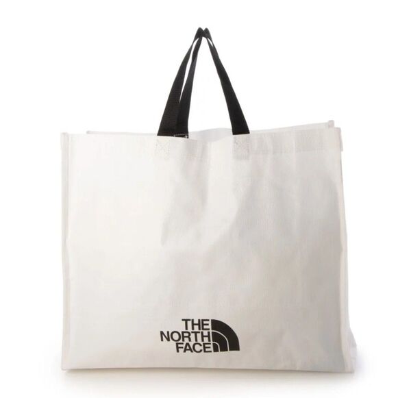 THE NORTH FACE トートバッグ ノースフェイス エコバッグ 白×黒 Mサイズ ショッピングバッグ
