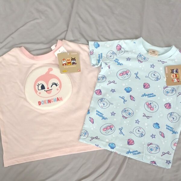 来たる夏! 90cm アンパンマン Tシャツ 半袖 女の子 女児 保育園 幼稚園 着替え 総柄 Tシャツ セット