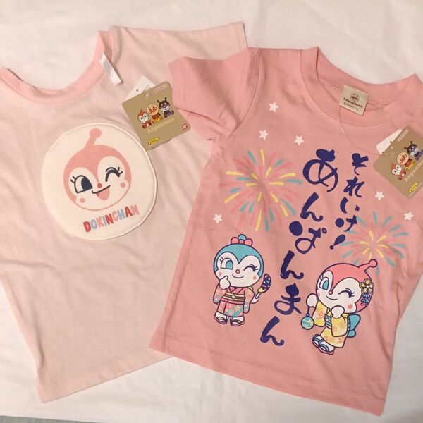 5 来たる夏! 100cm アンパンマン Tシャツ 半袖 女の子 女児 保育園 幼稚園 着替え 総柄 Tシャツ セット