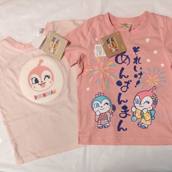 7 来たる夏! 100cm アンパンマン Tシャツ 半袖 女の子 女児 保育園 幼稚園 着替え 総柄 Tシャツ セット