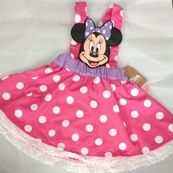 90cm ミニー サロペットスカート ディズニー 女の子 ワンピース インパ ディズニーランド スカート