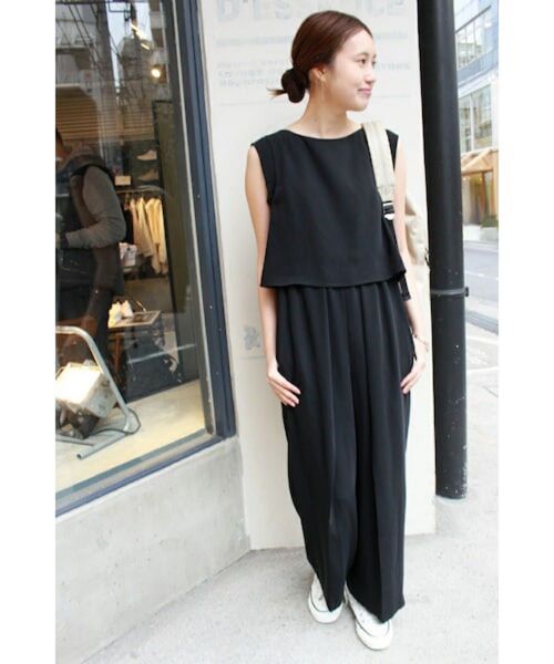 SLOBE IENAノースリーブタックワイドオールインワン◆36¥11,000