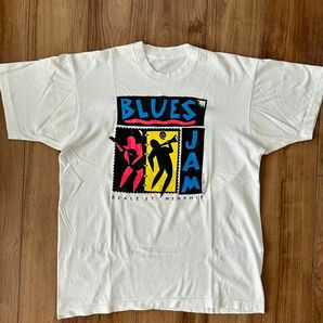90s ヴィンテージ JAZZ Tシャツ シングルステッチ 好配色プリント 当時物