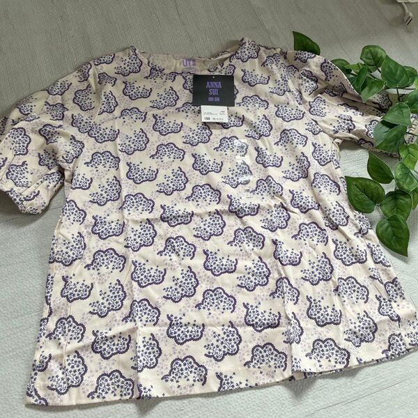 新品 アナスイ ユニクロ150半袖 Tシャツ ANNA SUI