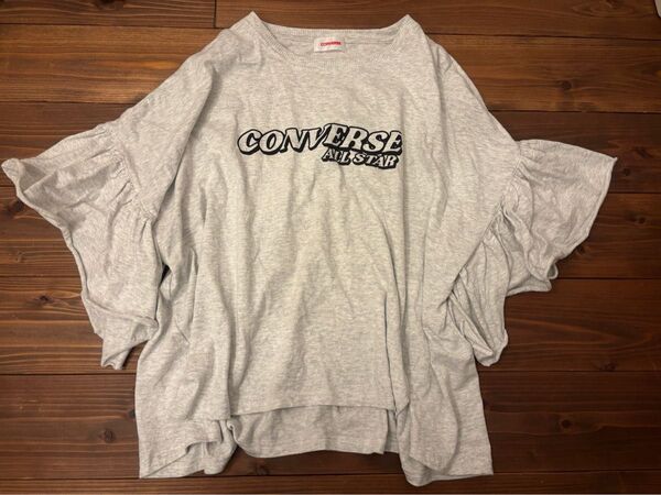 コンバース 袖フリル 可愛い Tシャツ チュニック カットソー 半袖 レディース
