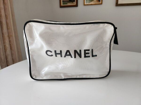 CHANEL 化粧ポーチ キャンバス ビニール
