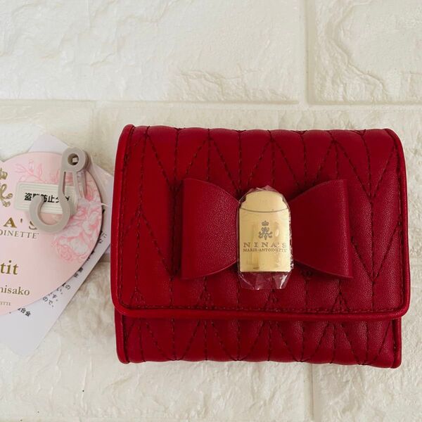 青木美沙子三つ折り財布☆NINA'S MARIE-ANTOINETTE 三つ折り財布 レッド【新品未使用品未使用】mpetit