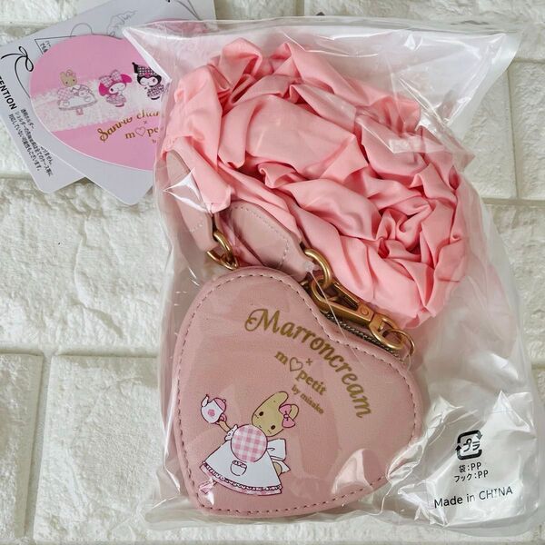 青木美沙子マロンクリーム ハート型ポーチ付きストラップmpetitサンリオコラボ☆ピンク【新品未使用品】