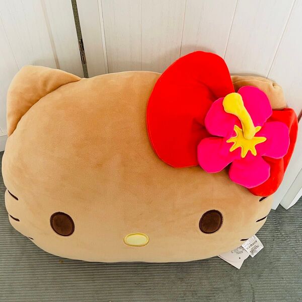 日焼けハローキティ ぬいぐるみクッションお花のリボン付きサンリオ日焼けシリーズハイビスカスで日焼けキティが可愛い【新品】