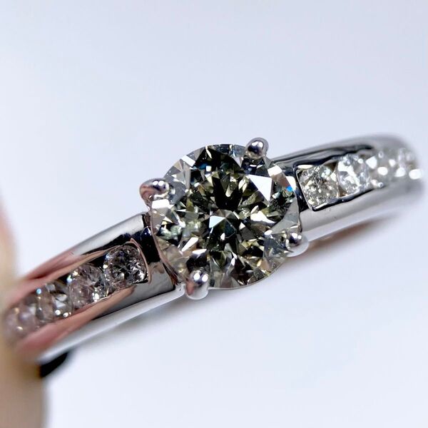 PT900 ダイヤモンド 0.800ct 0.30ct 天然 リング 指輪 天然ダイヤモンド