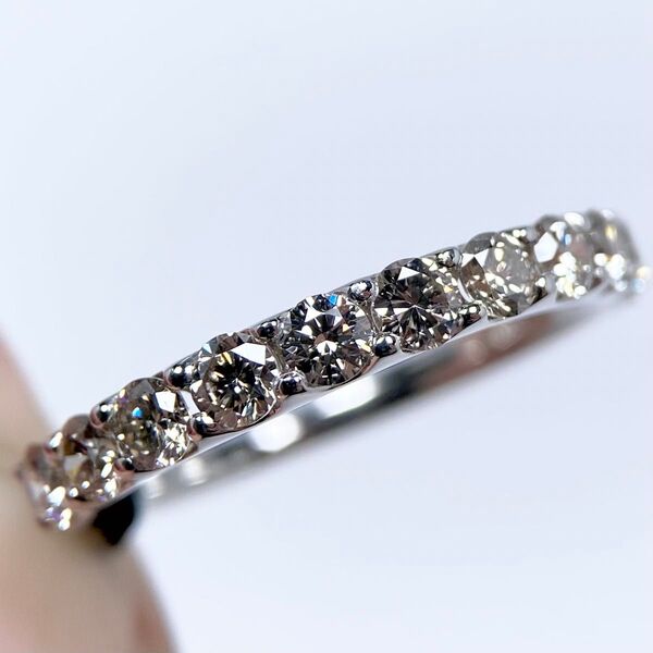 PT950 ダイヤモンド 0.90 エタニティ ハーフ リング 天然 指輪 diamond ring アクセサリー