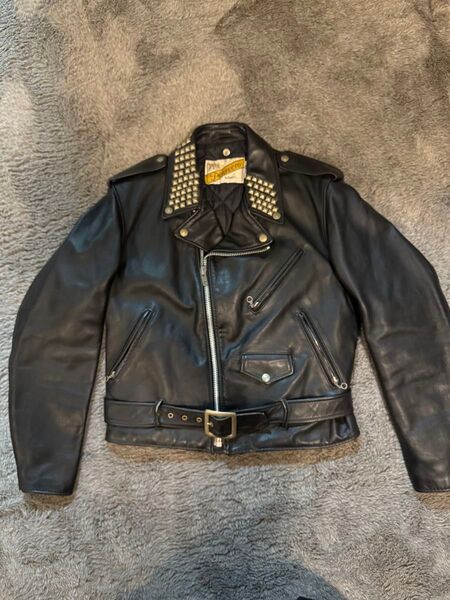 Schott ライダースジャケット ヴィンテージ レザー ブラック size40