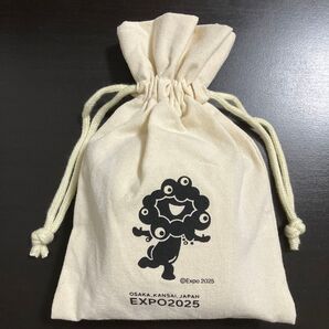 ミャクミャク 巾着袋 キャンバス生地 黒ミャクミャク 大阪関西万博 巾着 小物入れ ミニ巾着 EXPO2025