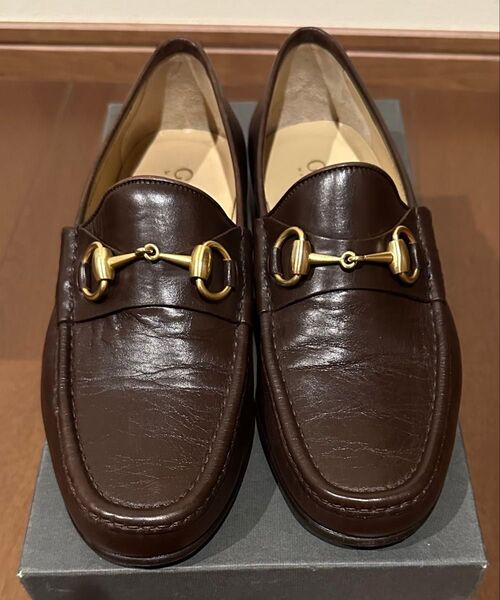 グッチ ホースビットローファー ブラウン GUCCI