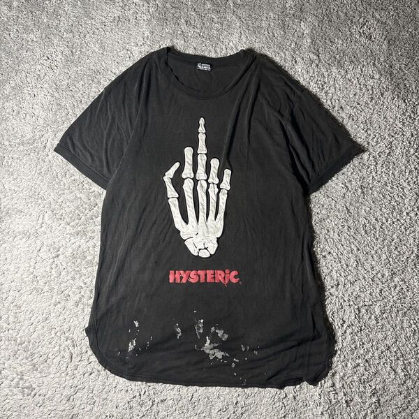 ヒステリックグラマー HYSTERIC Tシャツ 半袖Tシャツ フィンガーtシャツ ボロt レーヨン ユニセックス Y2K