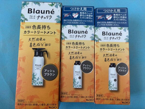 新品 花王 ブローネ ナチュリラ カラートリートメント リライズ 白髪染め アッシュブラウン ヘアカラー サーバー 付け替え