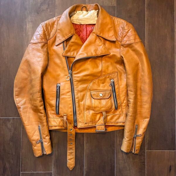 80s vintage ヨーロッパ製 HARROダブルライダースジャケット 古着 本革